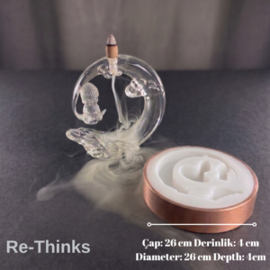 Zen Ay ve Buda Geri Akışlı Şelale Tütsülük Silikon Kalıbı